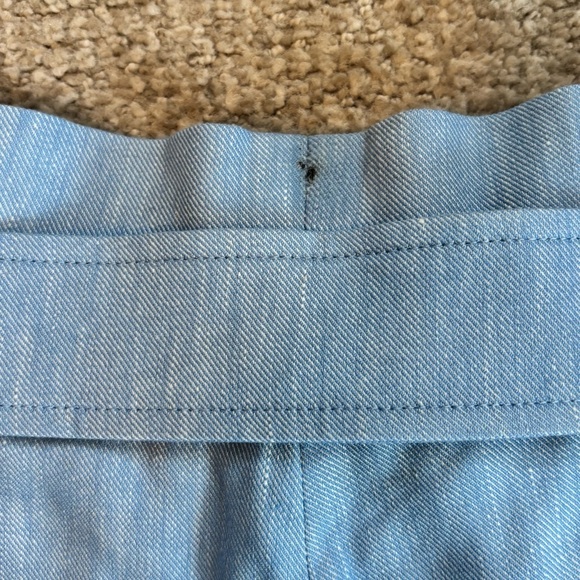 🔹 Veronica Beard Blue Pleated Linen Shorts - size 4​ - Picture 6 of 8